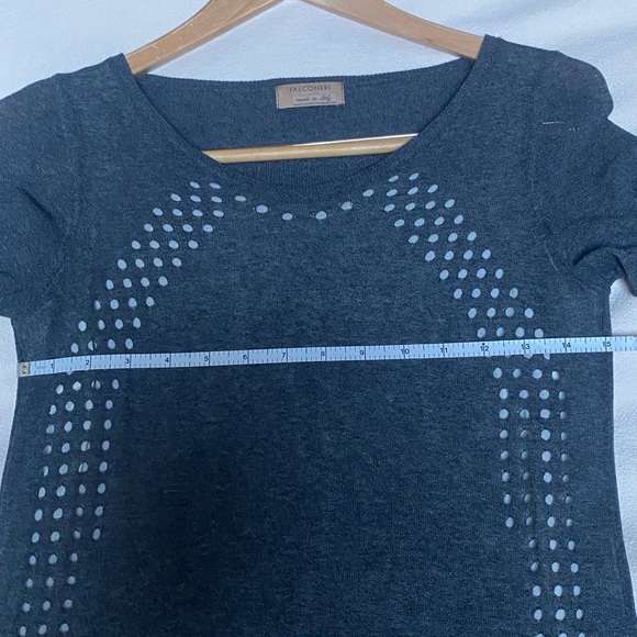 Italian Designer Falconeri Gray  Short Sleeve Knit Dress - Picture 2 of 8